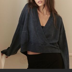 Free people navy Kyoto sweatshirt